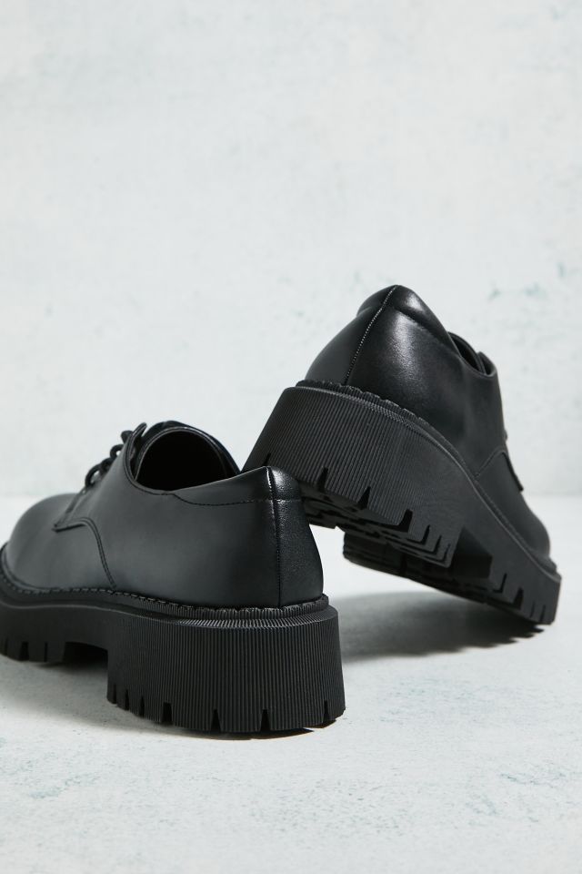 UO Ella Black Lace Up Chunky Oxford Shoes