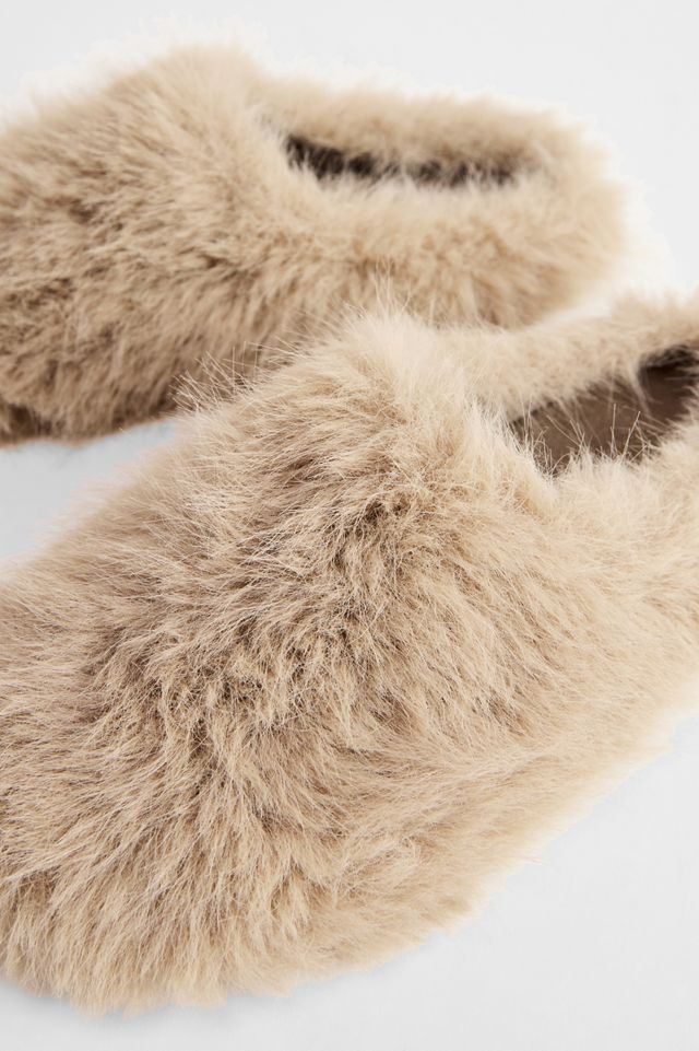UO Faux Fur Mule Slippers #3