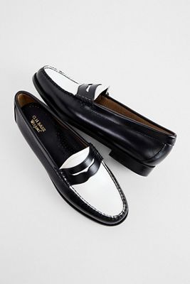 G.H.Bass Black & White Weejuns Penny Loafers