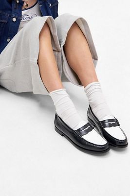 G.H.Bass Black & White Weejuns Penny Loafers