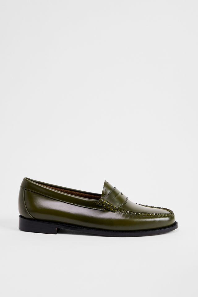 G.H.Bass Olive Green Weejun Penny Loafers #3