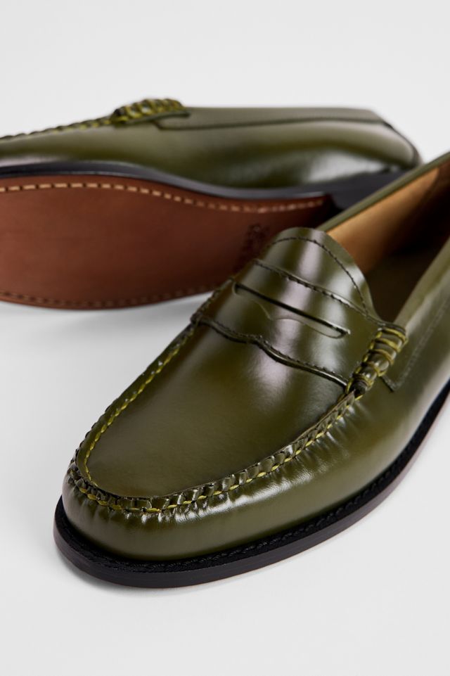 G.H.Bass Olive Green Weejun Penny Loafers #2