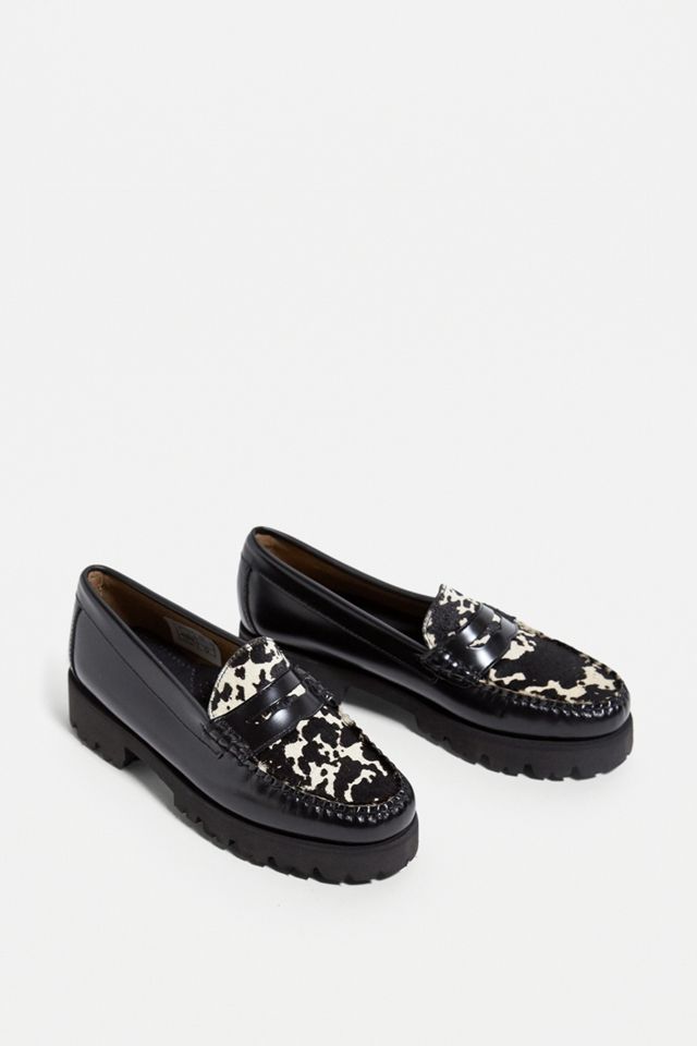 G.H. Bass Leather & Dalmatian Print Weejuns Penny Loafers #1