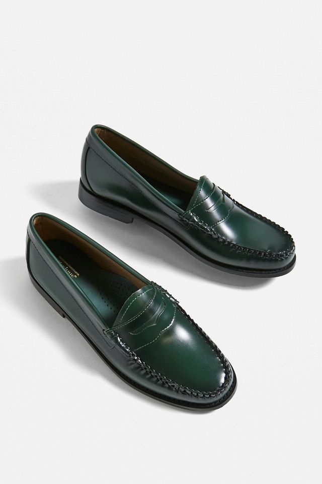 Bass Dark Green Weejuns Penny Loafers Urban Outfitters UK