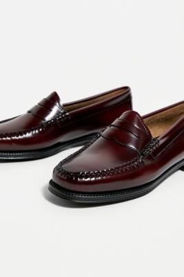 bass cordovan penny loafers