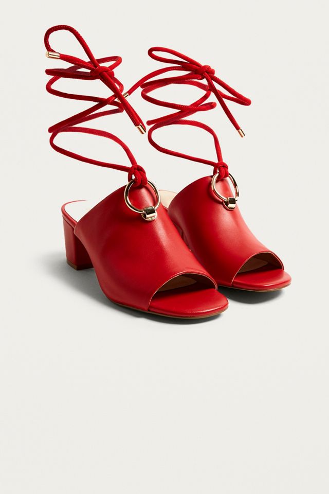 E8 by Miista Mason Ring Red Ankle Strap Mules #1