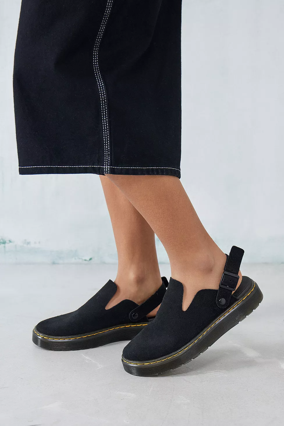 UO Dr. Martens Black Carlson Suede Shoes