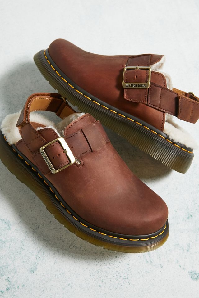 Dr. Martens Brown Shearling Jorge Leather Mules #1