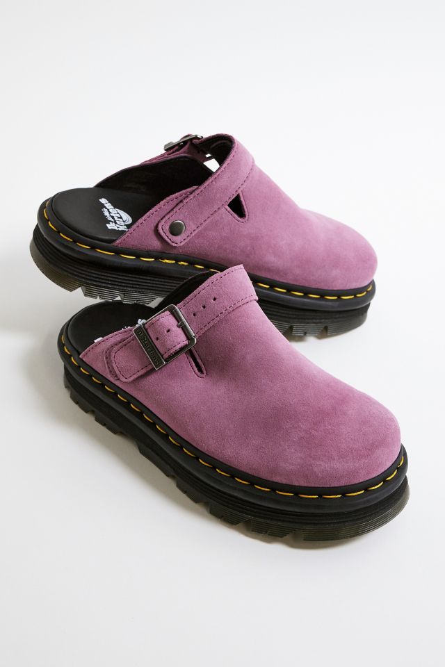 Dr. Martens Zebzag Pink Suede Mules | Urban Outfitters UK