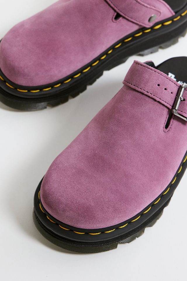 Dr. Martens Zebzag Pink Suede Mules #4