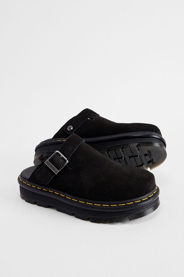 Dr. Martens Black Zebzag Suede Mules #1