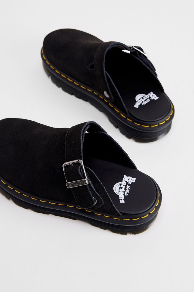 Dr. Martens Black Zebzag Suede Mules #4
