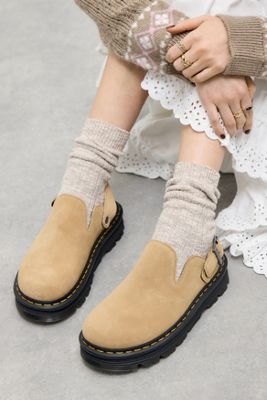 Dr. Martens Tan Zebzag Suede Mules
