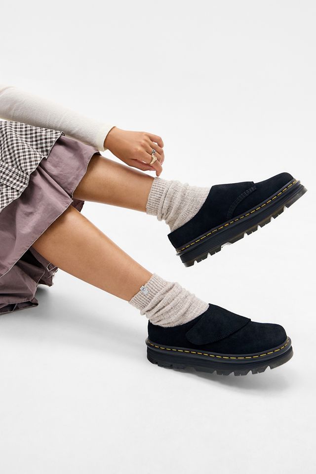 Dr. Martens Schwarze Zebzag AnyWair Wildleder Clogs #5