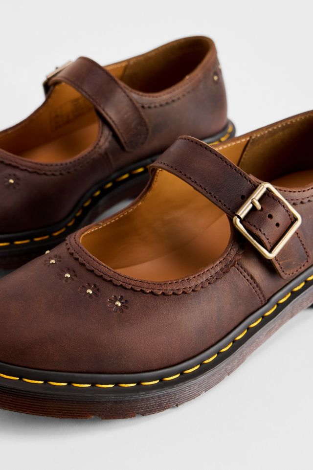 Dr. Martens Brown Flower Mary Jane Shoes #3