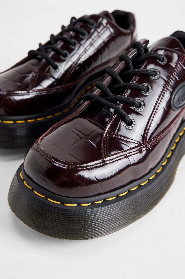 Dr. Martens Burgundy Croc Buzz 5-Eye Shoes #1