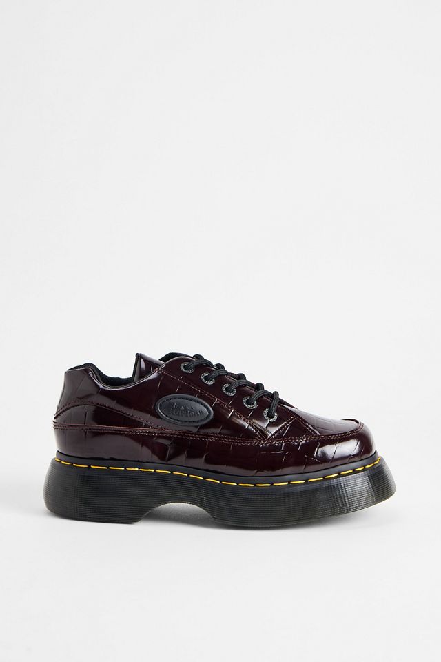 Dr. Martens Burgundy Croc Buzz 5-Eye Shoes #2