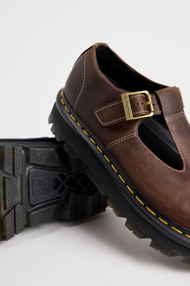 Dr. Martens Brown Zebzag Mary Jane Shoes #1