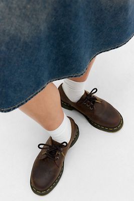 Scarpe Dr. Martens 1461 3 Occhielli Floreali Marrone Scuro