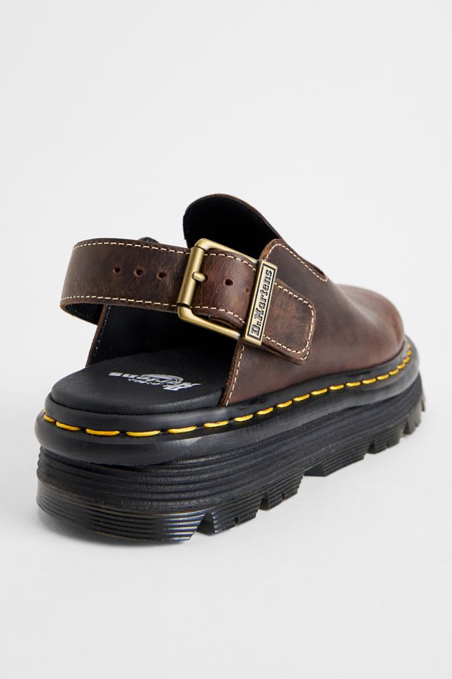 Dr. Martens Dark Brown Zebzag Crazy Horse Leather Mules #2