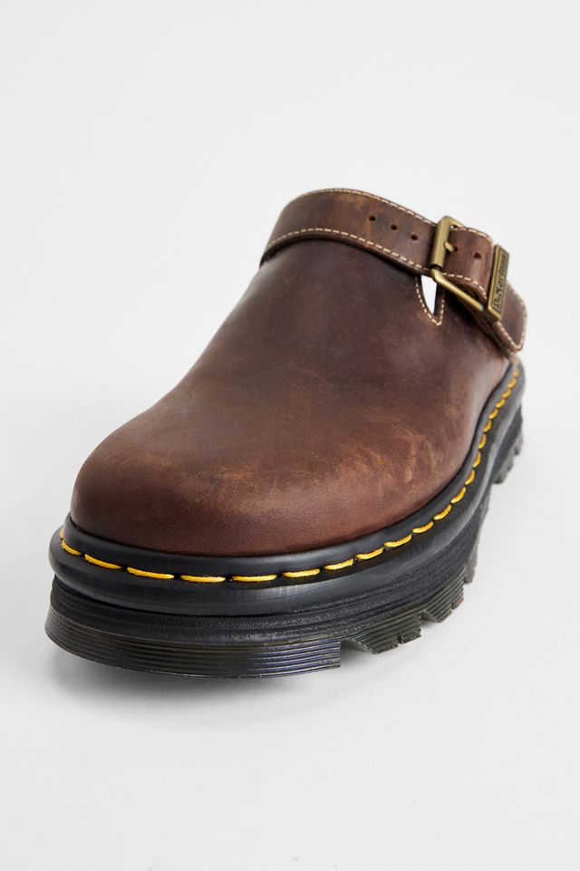 Dr. Martens Dark Brown Zebzag Crazy Horse Leather Mules #3
