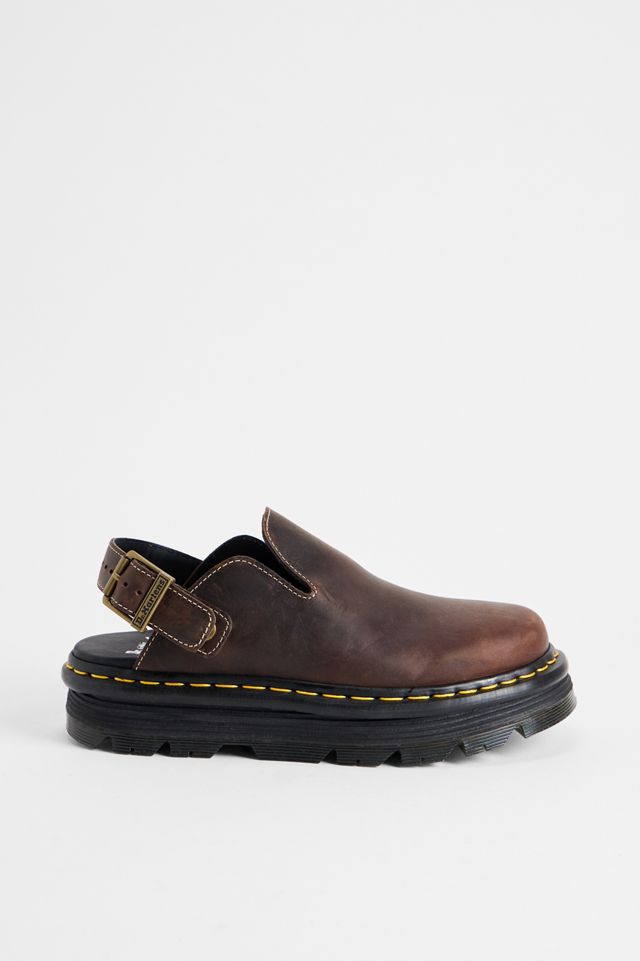 Dr. Martens Dark Brown Zebzag Crazy Horse Leather Mules #4