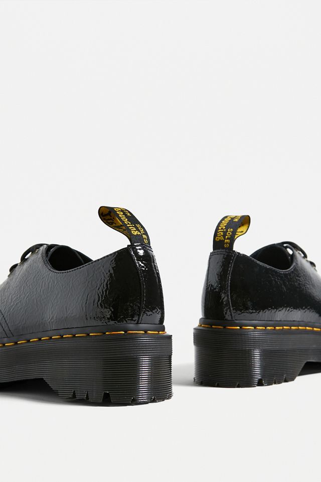 Dr. Martens – Lacklederschuhe 1461 mit vierfacher Plateausohle in Schwarz #3