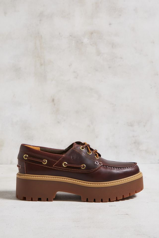 Timberland Burgundy Leather Platform Boat Shoes #2
