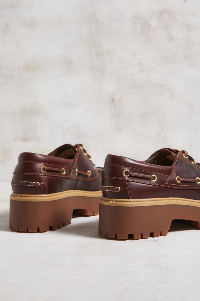 Timberland Burgundy Leather Platform Boat Shoes #3