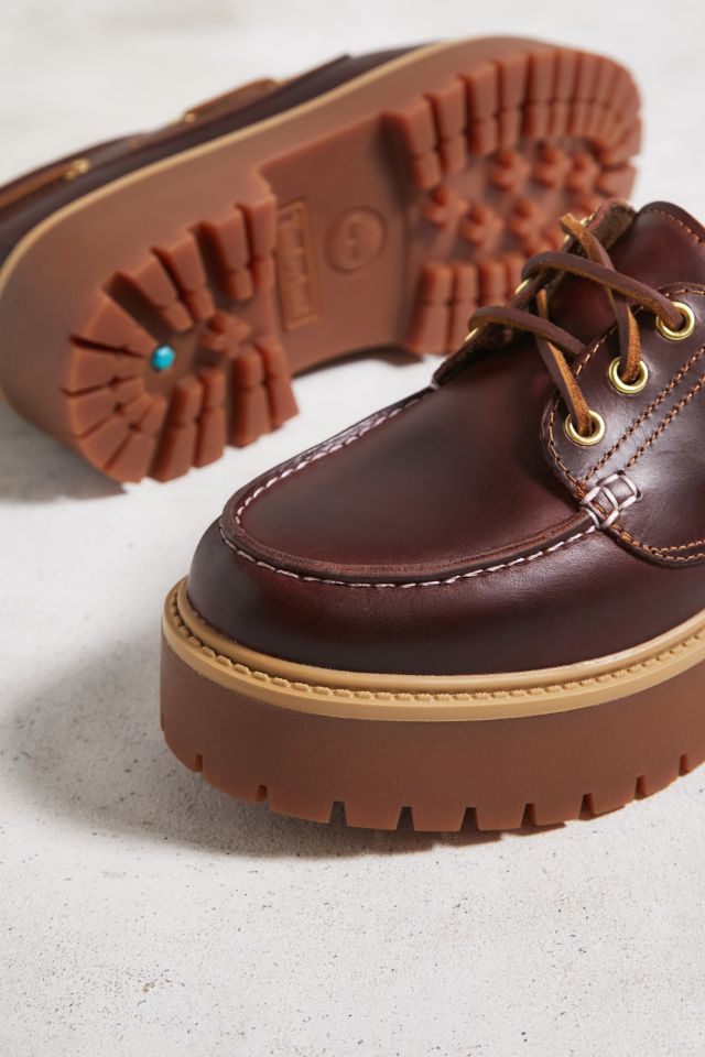 Timberland Burgundy Leather Platform Boat Shoes #4
