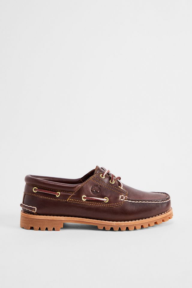 Chaussures bateau à 3 œillets en cuir bordeaux Noreen Timberland #1