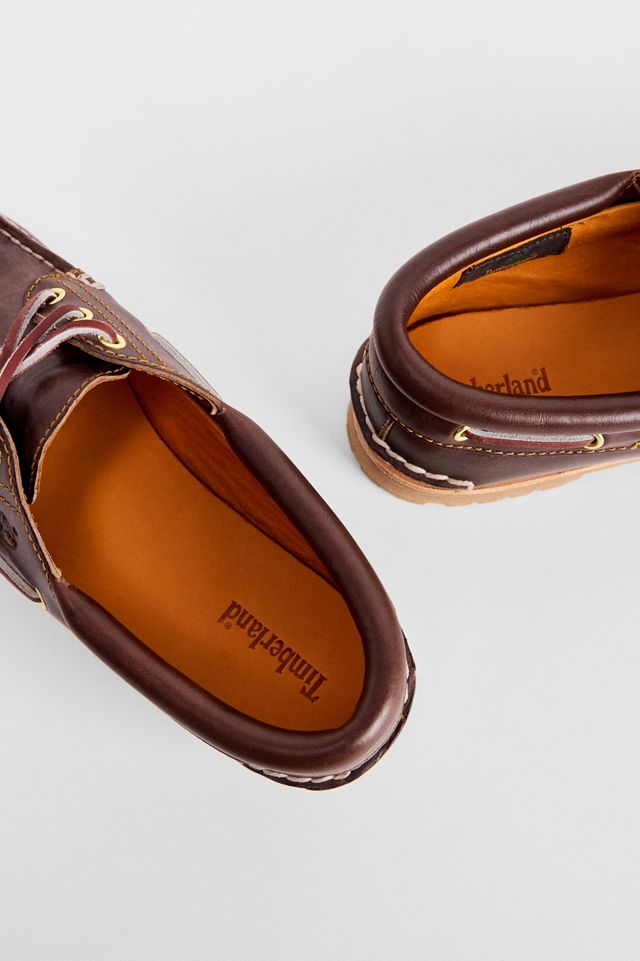 Chaussures bateau à 3 œillets en cuir bordeaux Noreen Timberland #4