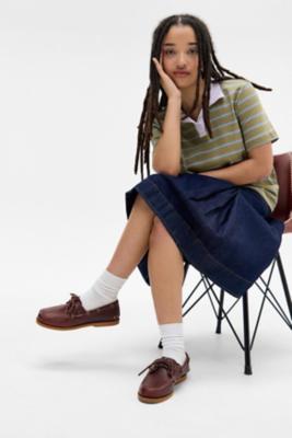Timberland Burgundy Two-Eye Boat Shoes - Maroon UK 5 at Urban Outfitters