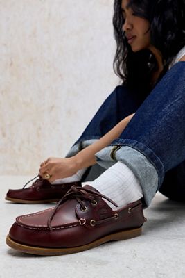 Timberland Burgundy 2-Eye Boat Shoes