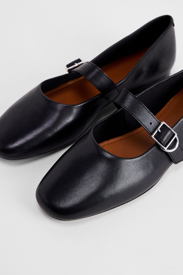 Vagabond Black Jolin Leather Ballet Shoes #3