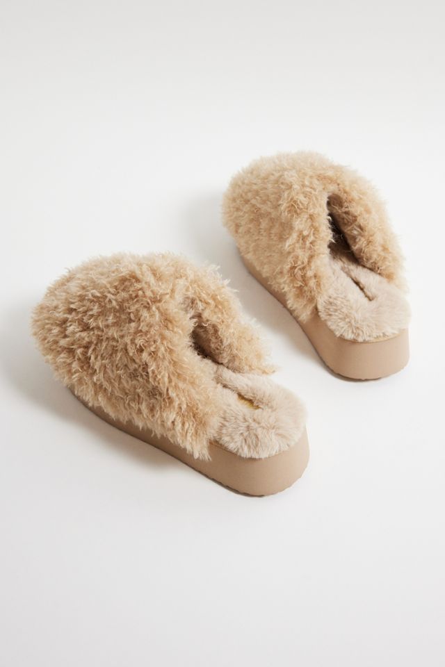 UO Haven Cream Platform Slipper #4