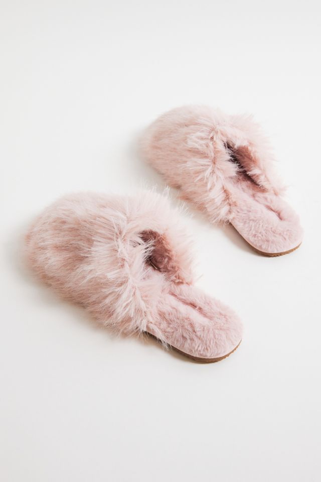 UO Cosy Pink Faux Fur Slippers #2