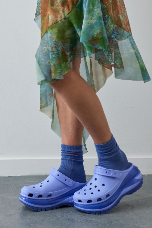 lavender platform crocs