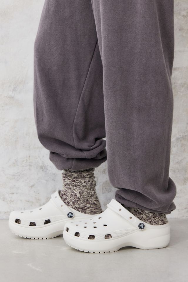 White crocs on clearance feet