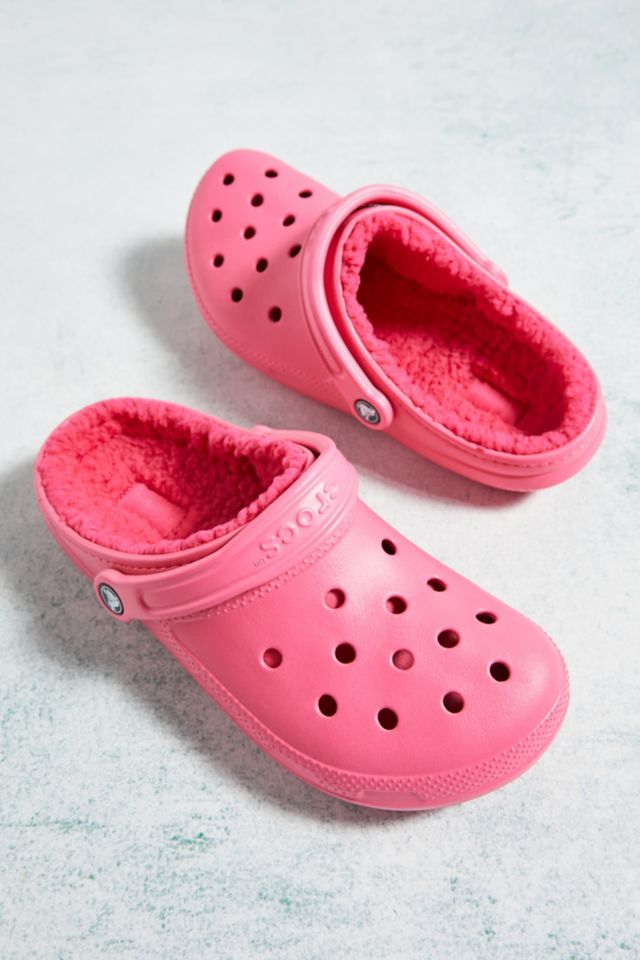 Crocs Pink Classic Lined Clogs