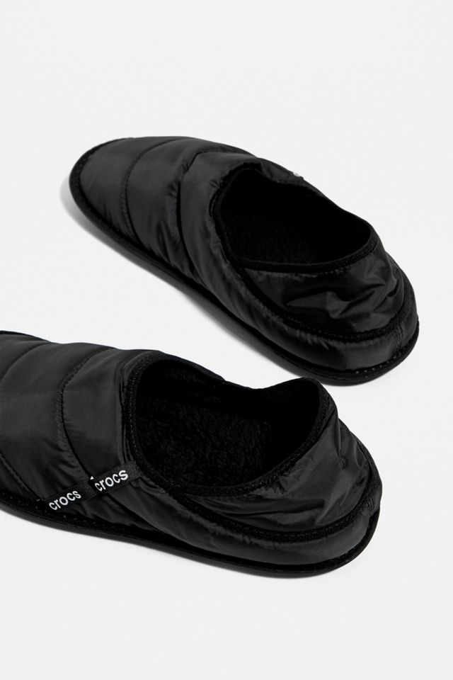 Crocs Neo Puff Lined Black Slippers | Urban Outfitters UK