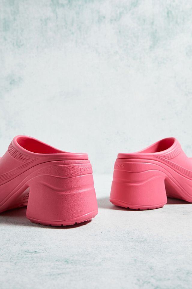 Crocs zuecos de tacón de sirena rosa #4