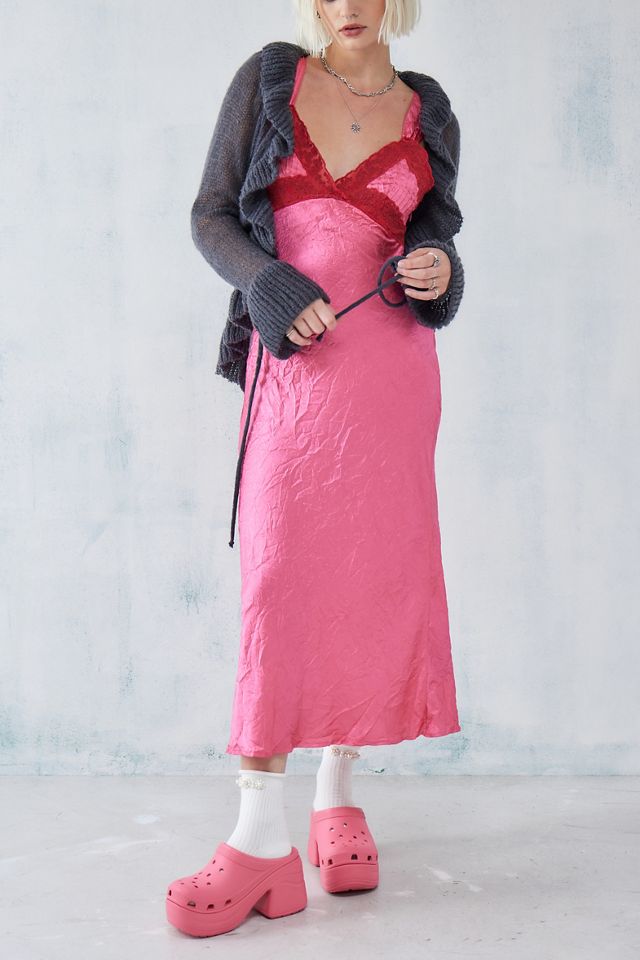 Crocs zuecos de tacón de sirena rosa #5