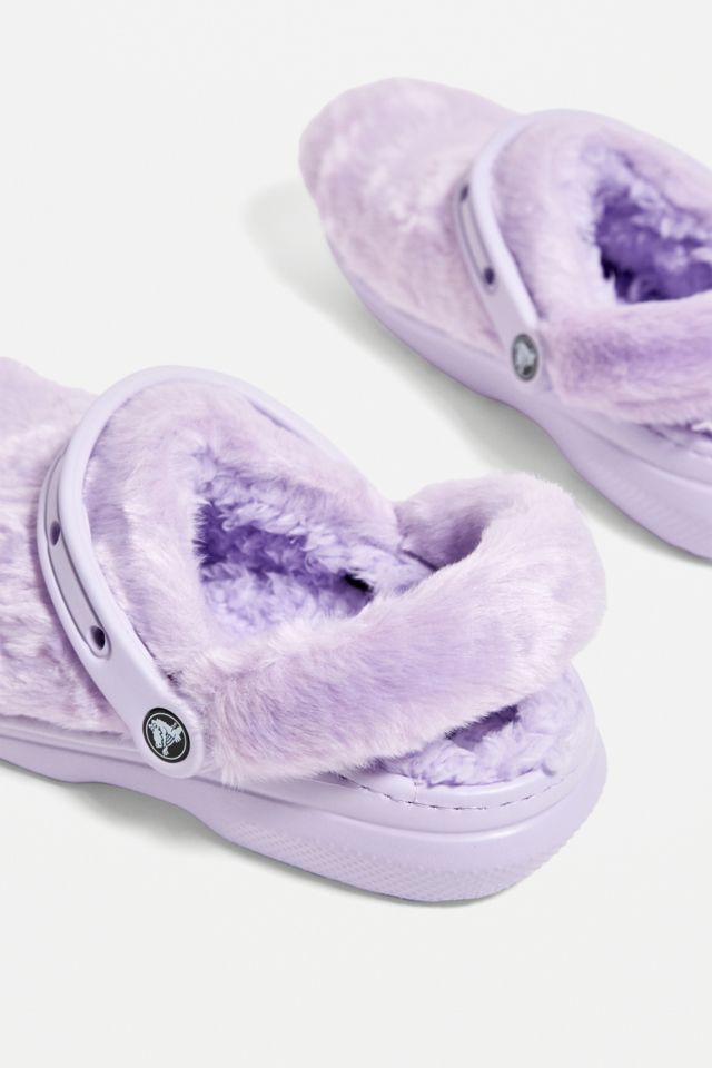 Light purple hotsell fuzzy crocs