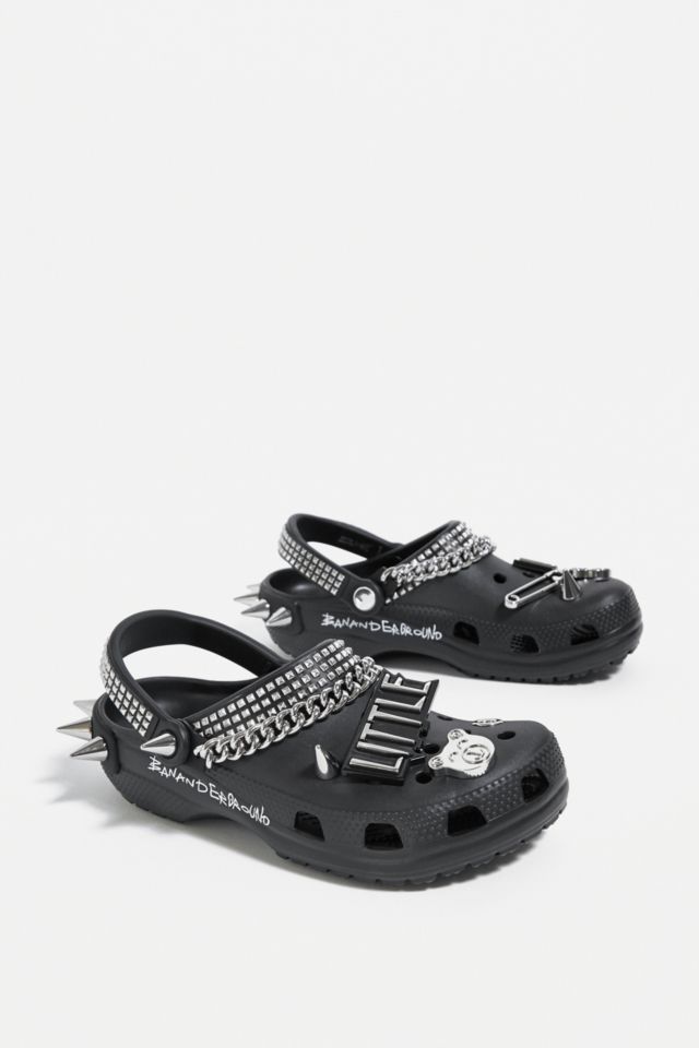 Little Big X Crocs classic studded shoes in black