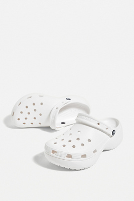 white platform clogs