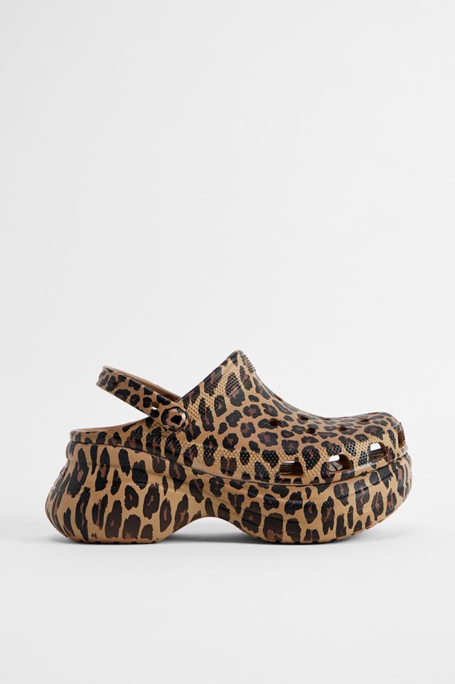 Crocs Leopard Classic Platform Clogs #1