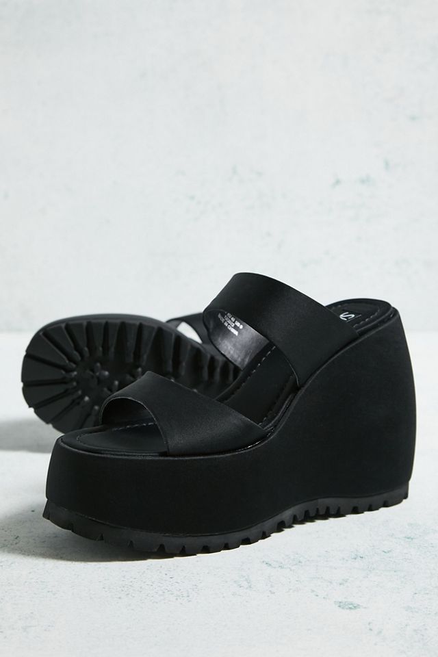 Sandalias Shelly's Gabriella Black Wedge Platform Sandalias #4