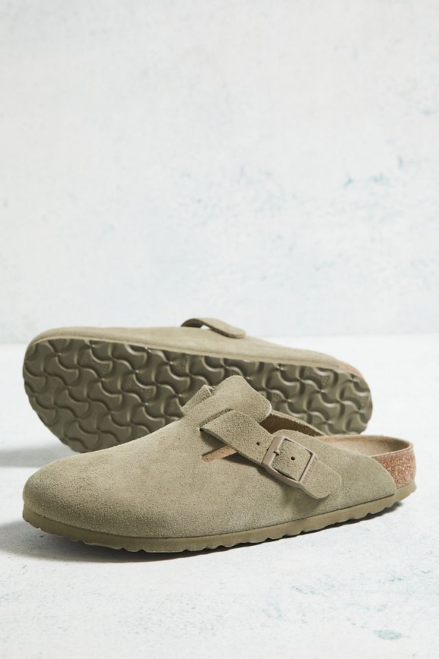 Birkenstock Faded Khaki Suede Boston Clogs #2