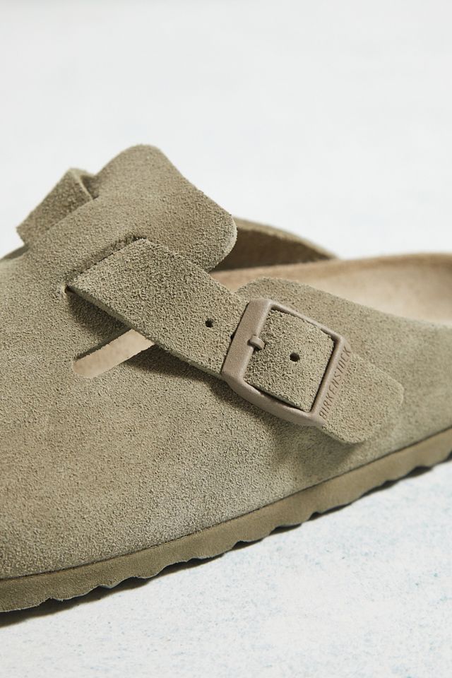 Birkenstock Faded Khaki Suede Boston Clogs #3